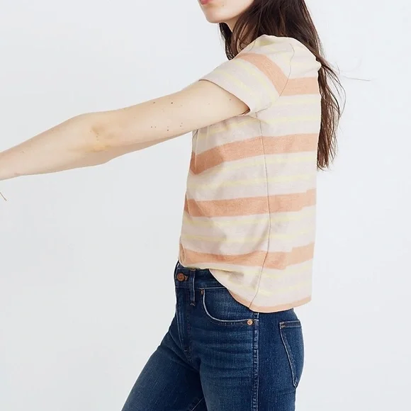 Madewell Alto Scoop Tee in Montoya Stripe - Picture 2 of 10